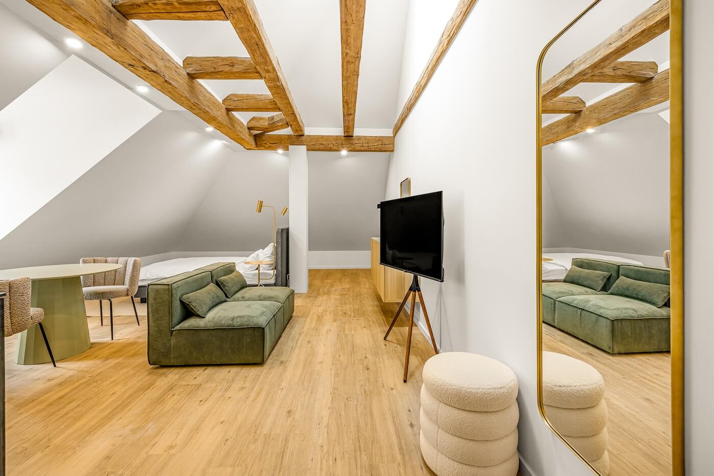kalm.stay design aparthotel München Dachgeschoss Ecksuite